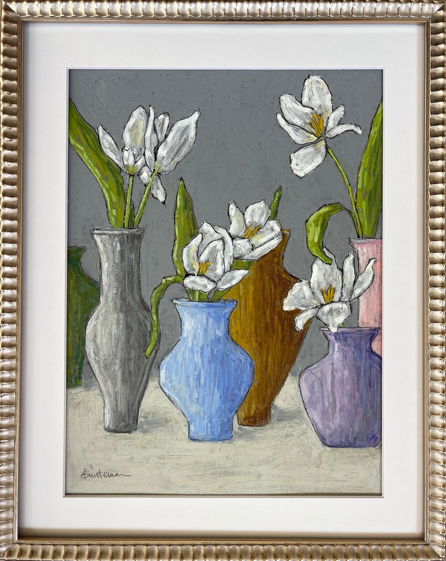 Let's Pretend Shown in its gold frame with white mat.