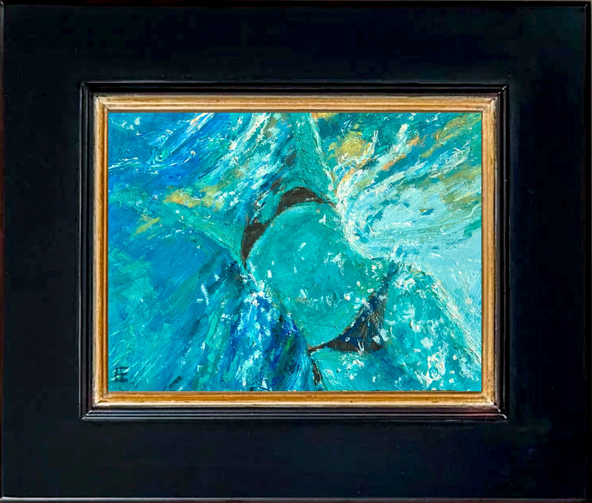 Omphalos is shown here in a black frame with a small gold inner border.