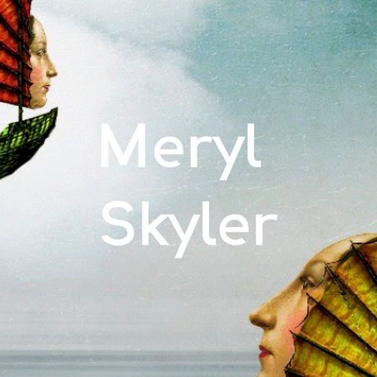 Artist Meryl Skyler's name on a close up of a section of her piece Two Ships
