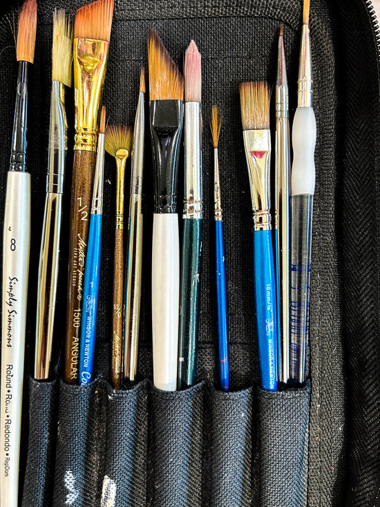 Close up of artist's brushes