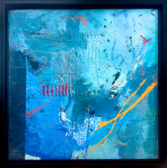 Here Blue Series #1 is shown in its black floater frame.