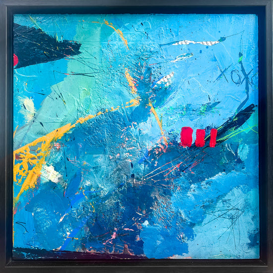 This image shows Blue Series #2 in its black floater frame.